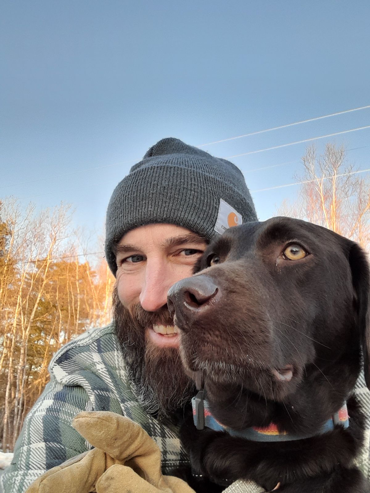 Portrait of Thomas Stone with dog