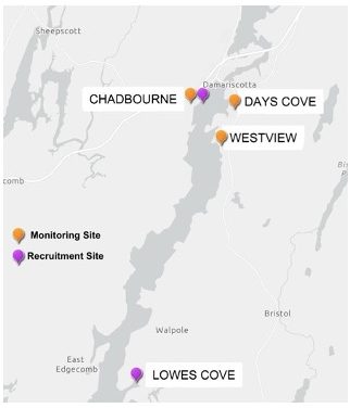 Damariscotta monitoring sites