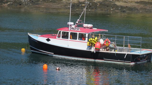 Black Lobster Boat on the mooring