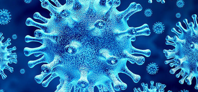 close up of covid virus