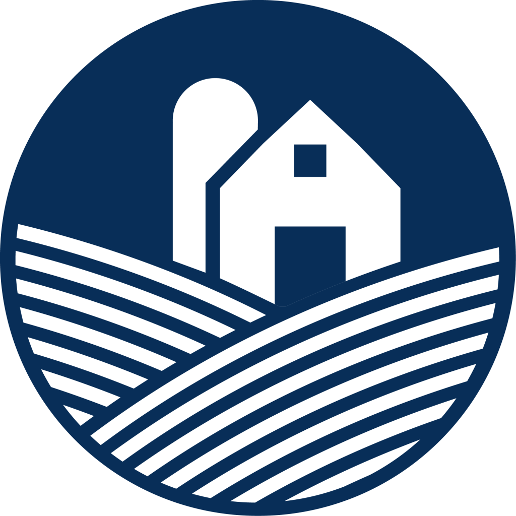 Icon with farm and fields