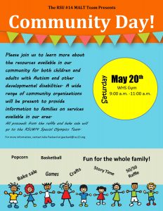 Info flyer for RSU #14 MALT Community Day