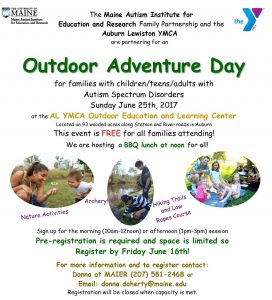 Info flyer for AL Outdoor Adventure Day