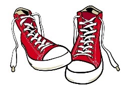 Illustration of red sneakers