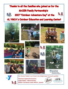 Photo collage of families playing at the Outdoor Adventure Day