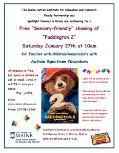 Info flyer for Paddington 2 movie showing
