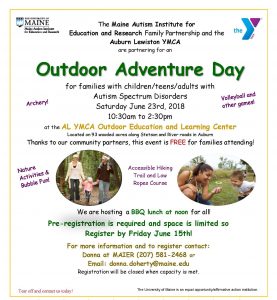 Info flyer for Outdoor Adventure Day June 23 2018