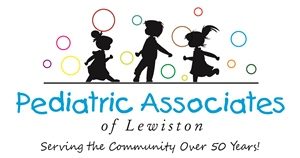 Logo for Pediatric Associates of Lewiston: children playing
