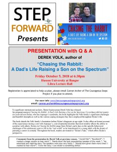 Info flyer for Oct. 5 Presentaton by Derek Volk, author