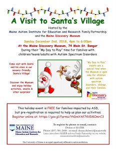 Info flyer for 2018 MDM Christmas Party/cartoon santa & reindeer