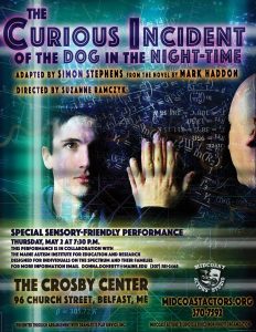 Info flyer for Curious Incident with performers photos