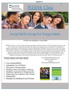 PEERS clinic info flyer photo of young adults