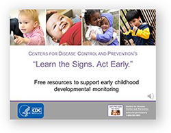 photos of babies with CDC logo "Learn the Signs, Act Early