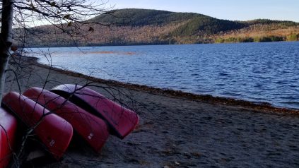canoes on the beach