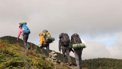 4 people backpacking