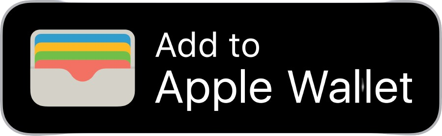 Black button featuring the Apple Wallet icon and the text "Add to Apple Wallet".