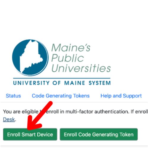 Duo Mobile Enroll smart device button. Outlined in previous paragraph.