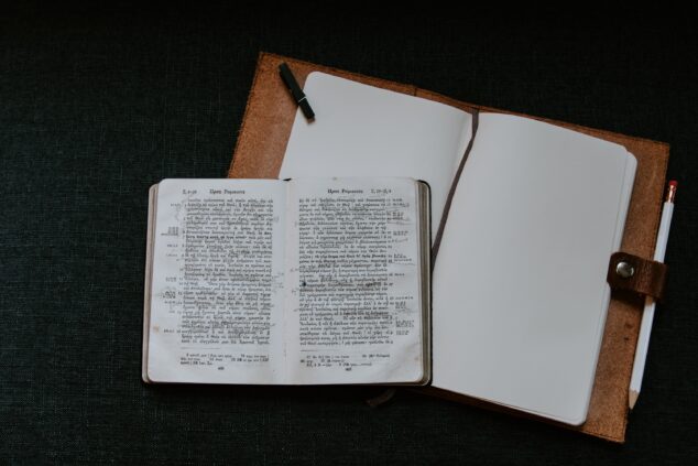 Old Greek Bible and notebook