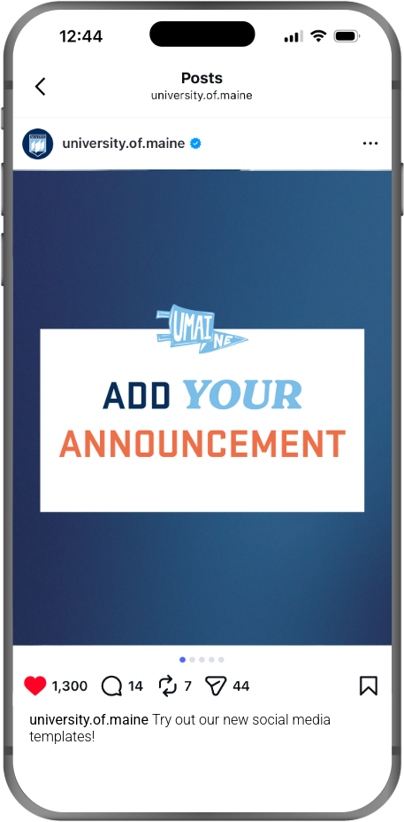 An Instagram template mocked up on a phone