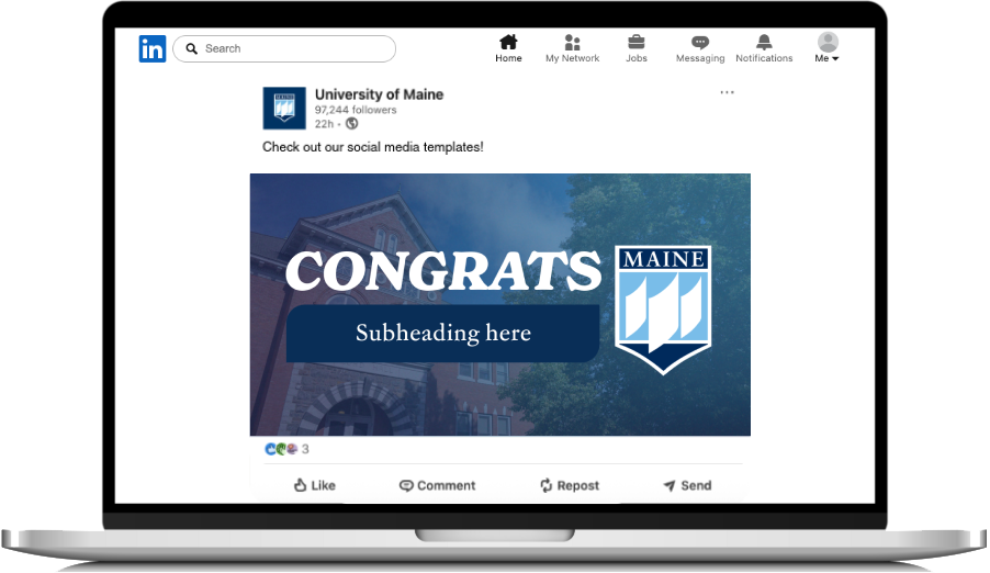 A Facebook template mocked up on a computer