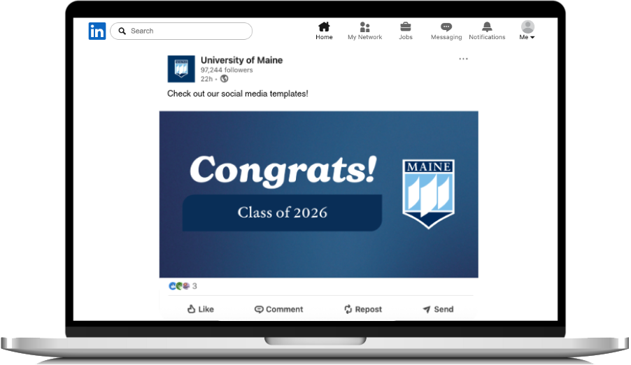A Facebook template mocked up on a computer