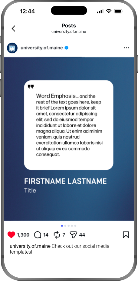 An Instagram template mocked up on a phone
