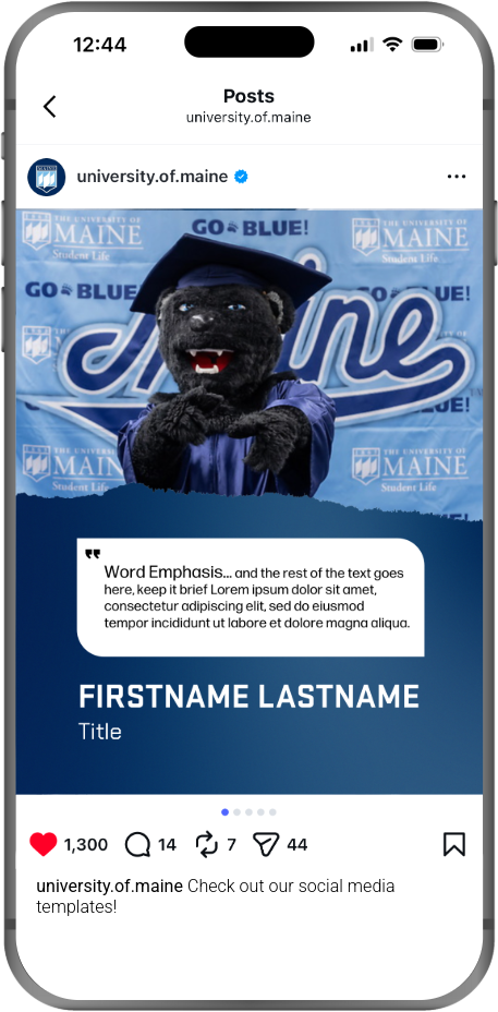 An Instagram template mocked up on a phone