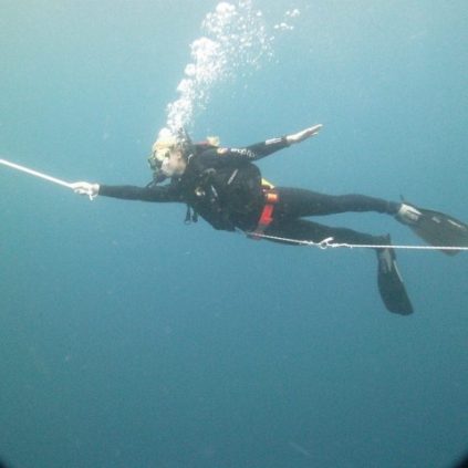 Picture of Jordan Snyder SCUBA diving.