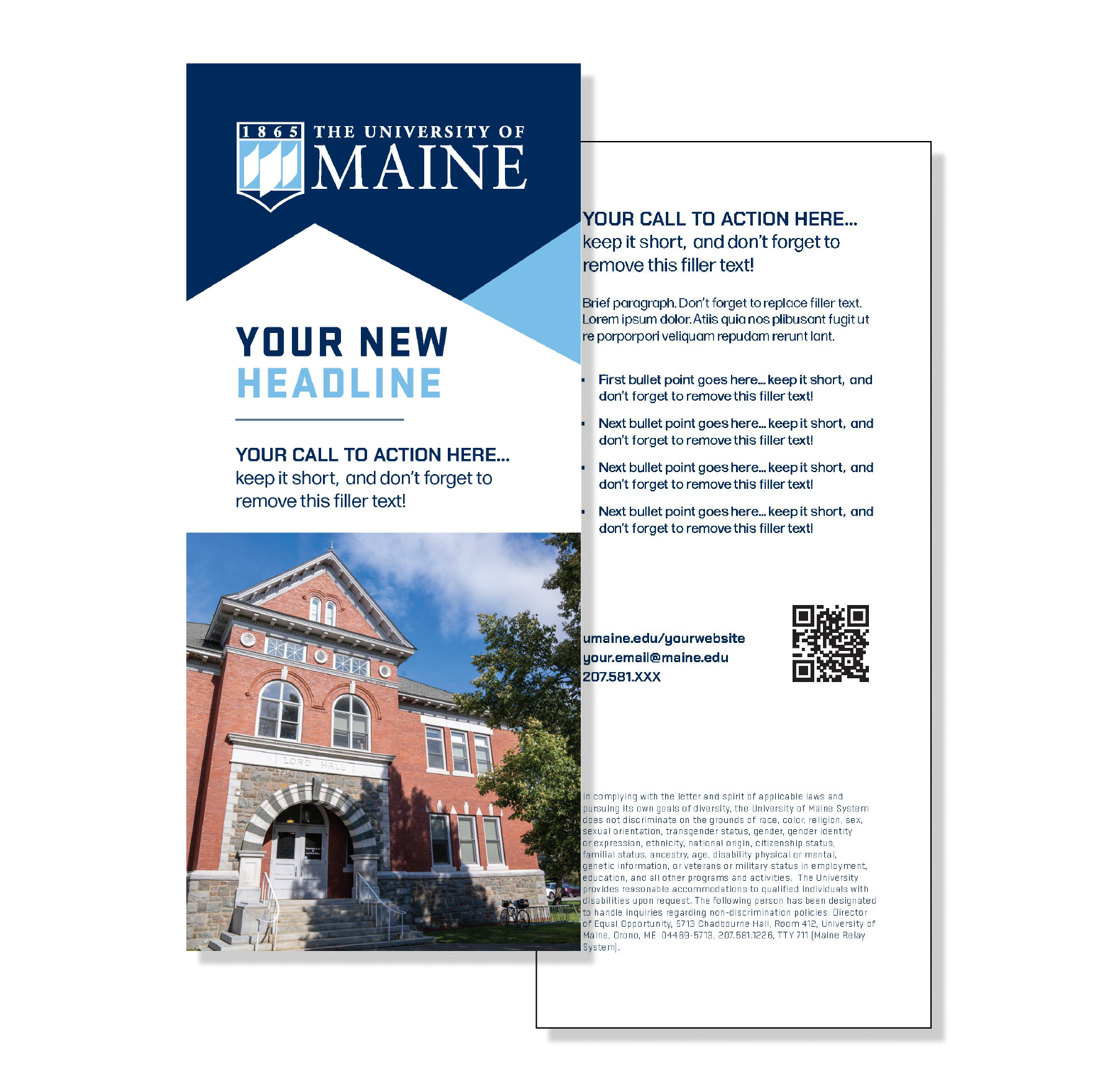 Rack Card - Division of Marketing and Communications - University of Maine