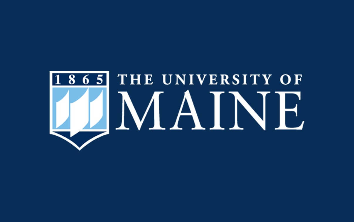 UMaine's crest logo on a dark blue background