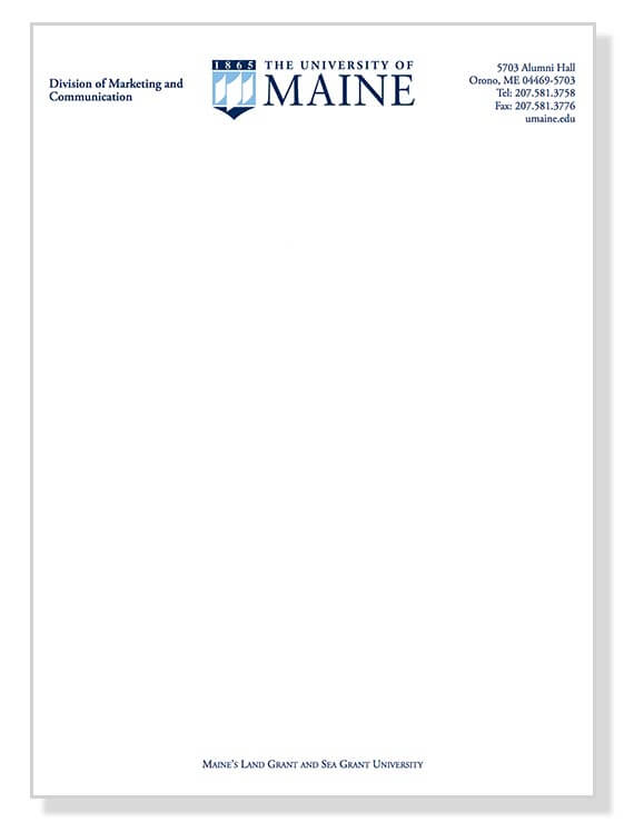 A thumbnail of UMaine letterhead