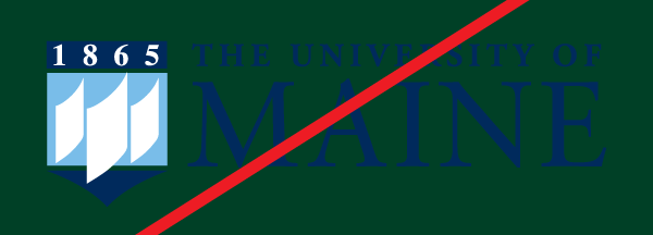 An illustration of a UMaine logo on a dark background