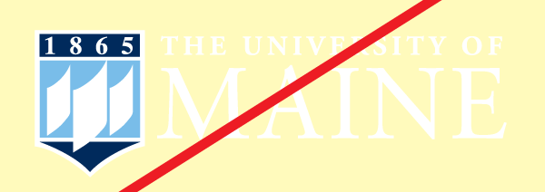 An illustration of UMaine logo on a white background