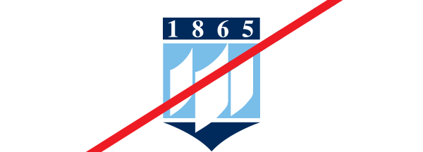 An illustration showing the wrong version of UMaine's stand alone crest