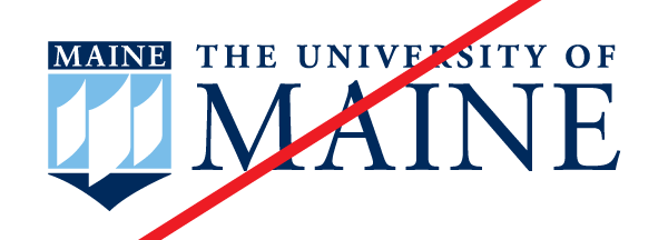 An illustration of UMaine's logo with the wrong crest featured