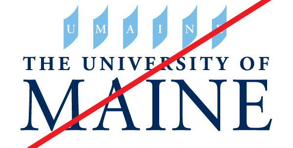 An illustration of UMaine's logo with elements of the crest and logo rearranged to make a new graphic