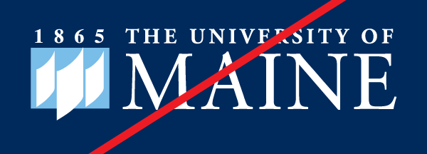 An illustration of UMaine's logo on a dark backround without an outline