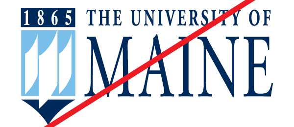 An illustration of UMaine's logo stretched vertically