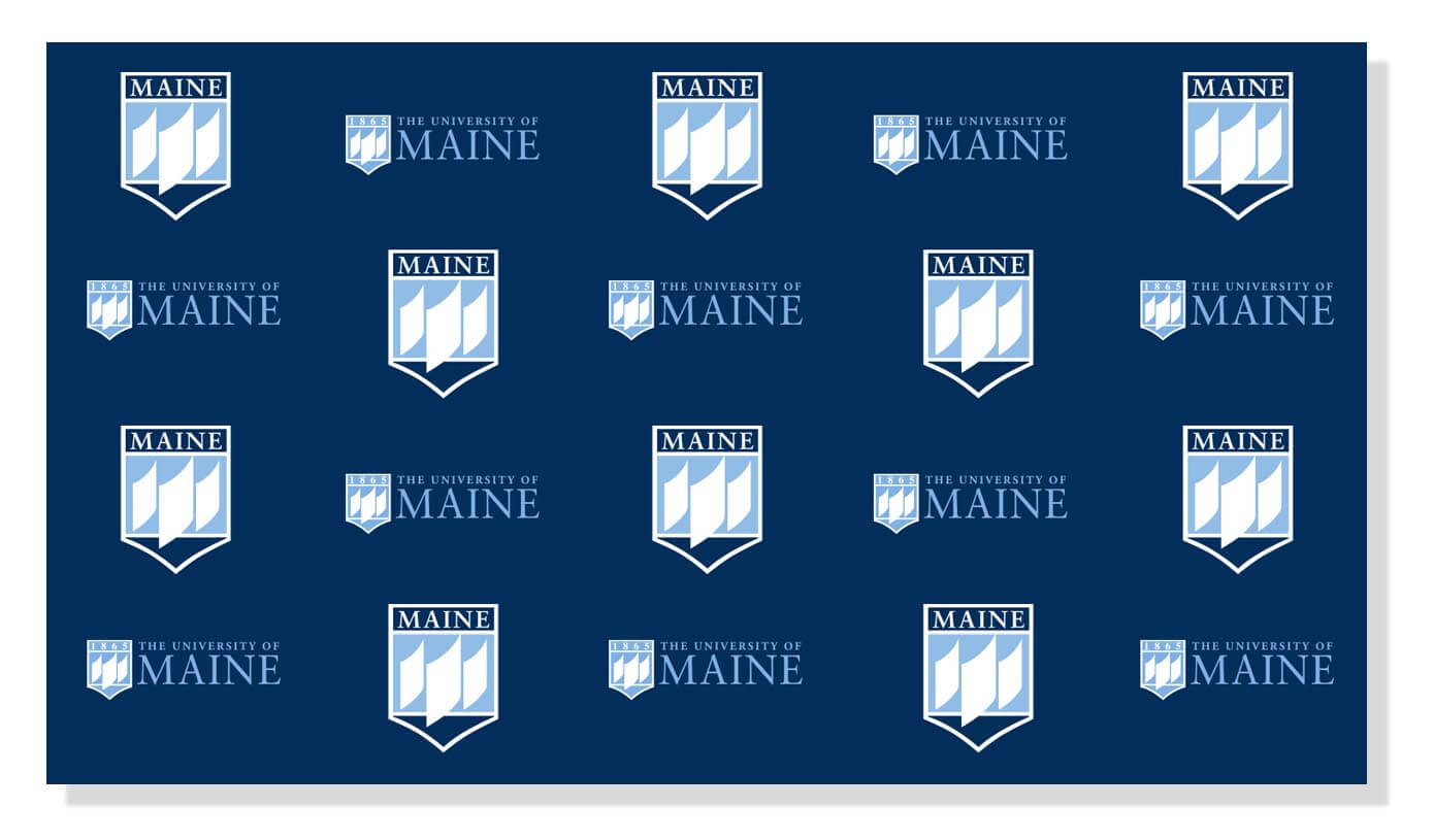 A UMaine logo Zoom background