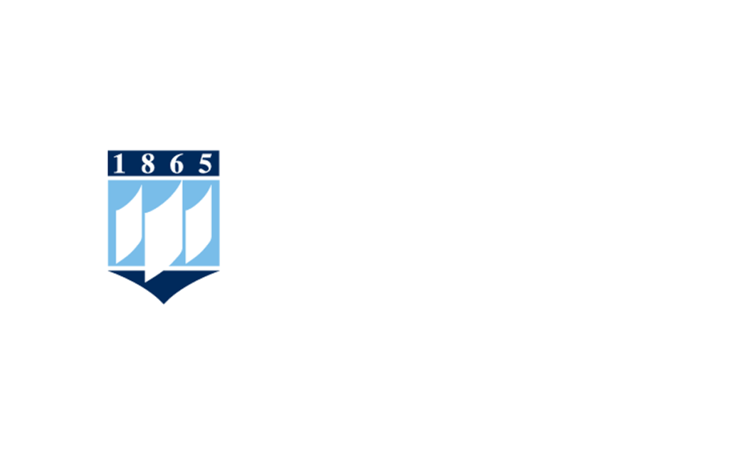 A photo of the UMaine logo on a dark blue background