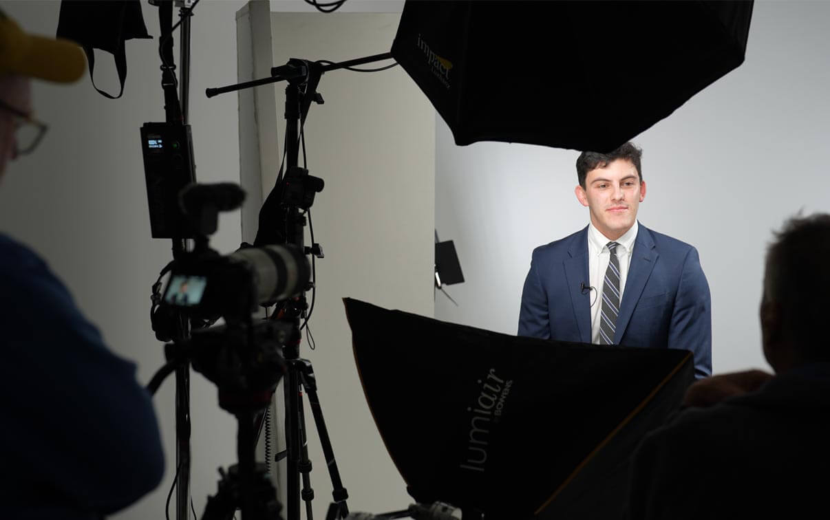 A photo of a person in a photo studio