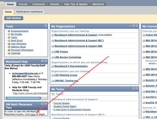 Math Placement Test UMaine