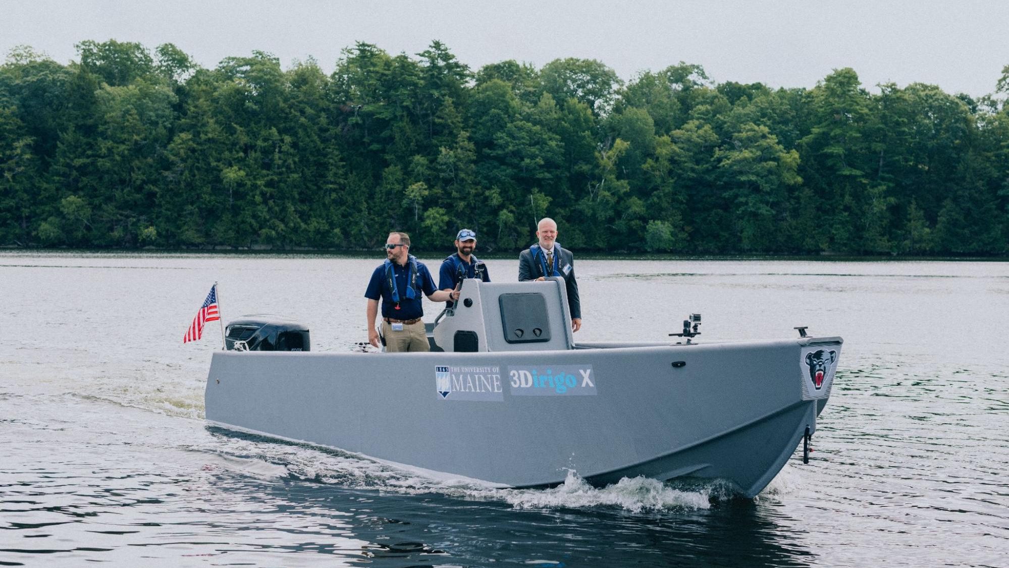 An image of the new 3D printed boat called 3Dirigo X