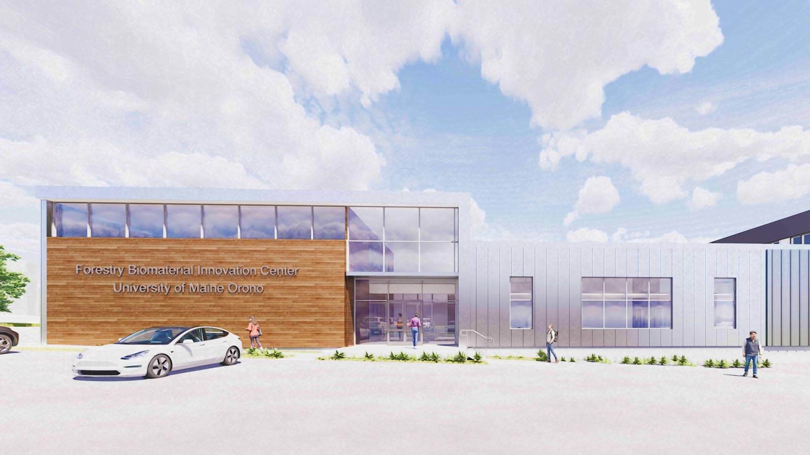 A rendering of the Forest Biomaterials Innovation Center
