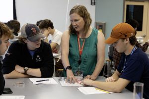 Teacher and students in a classroom