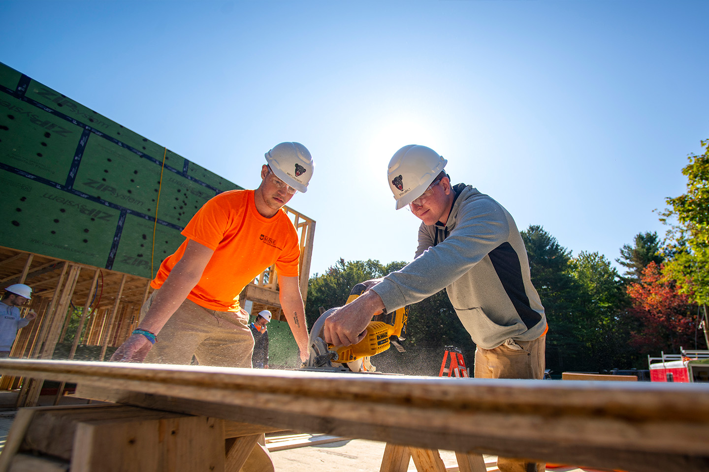 Construction Engineering Technology students work at a construction site