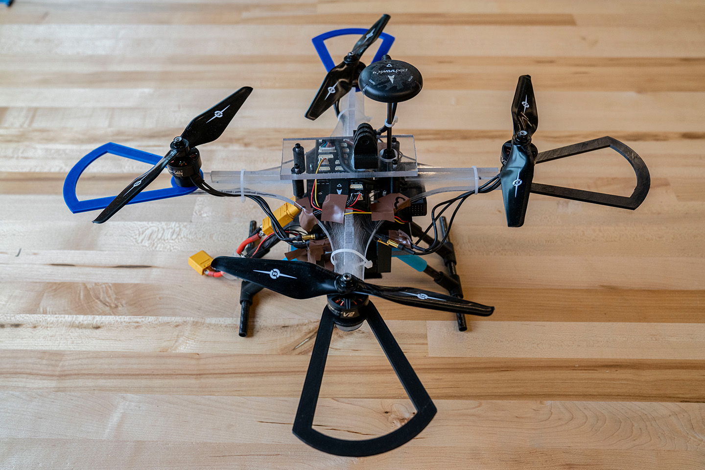 Engineering students working on semester end drone capstone