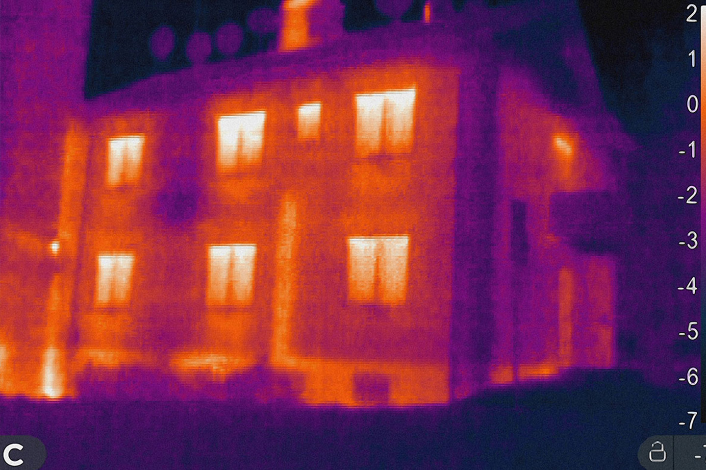 Image showing technical parts of a house with purple and red colors