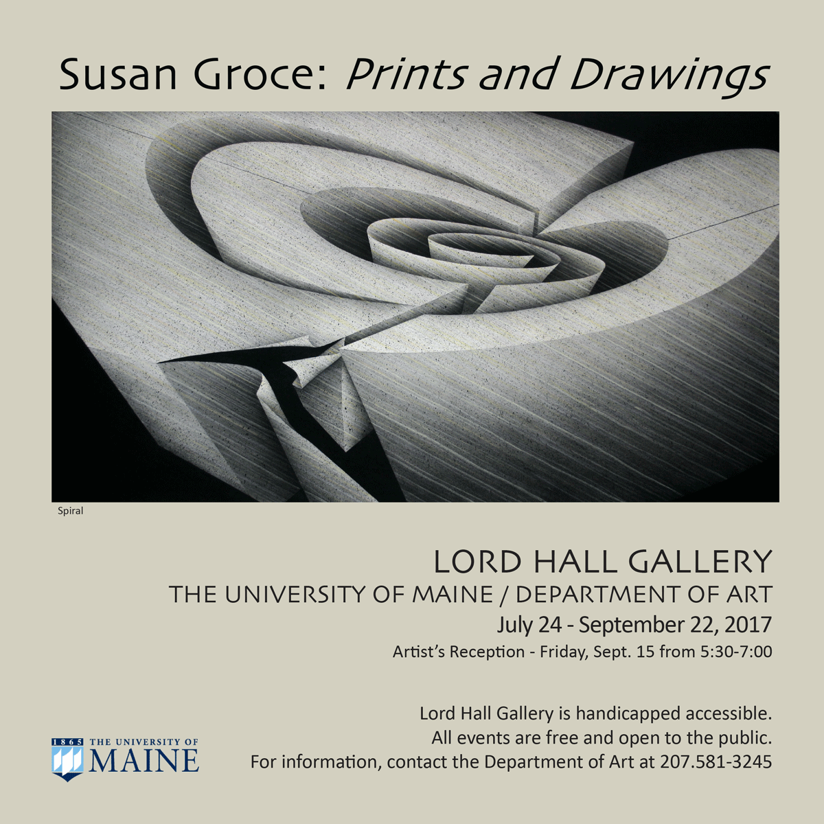 Susan Groce exhibit poster