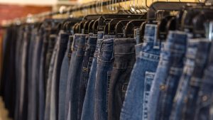 Jeans on rack